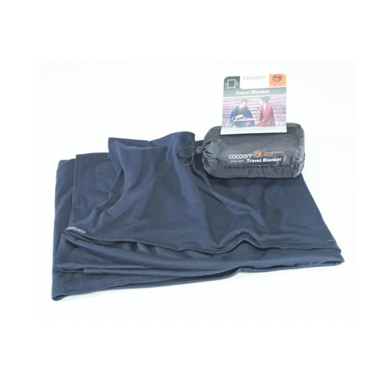 COCOON Reisedecke Merino Wolle / Seide graphite blue Jetzt Kaufen