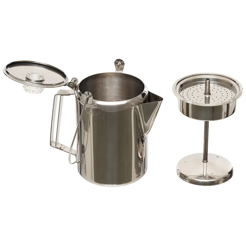 Kracherpreis Kaffeekanne, mit Perkolator, Edelstahl, reicht für bis zu 9 Tassen