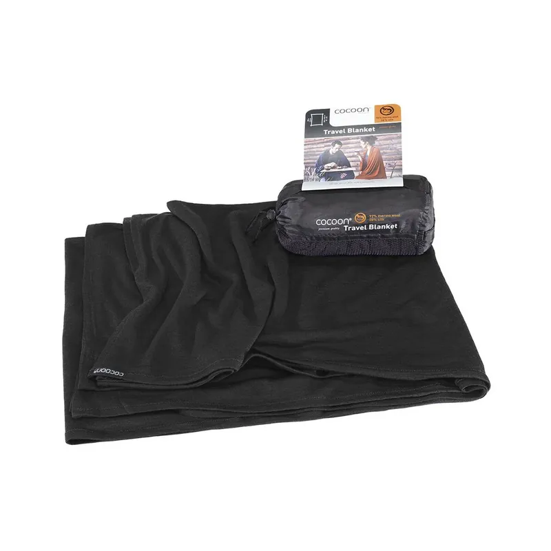 Top-Seller COCOON Reisedecke Merino Wolle / Seide schwarz