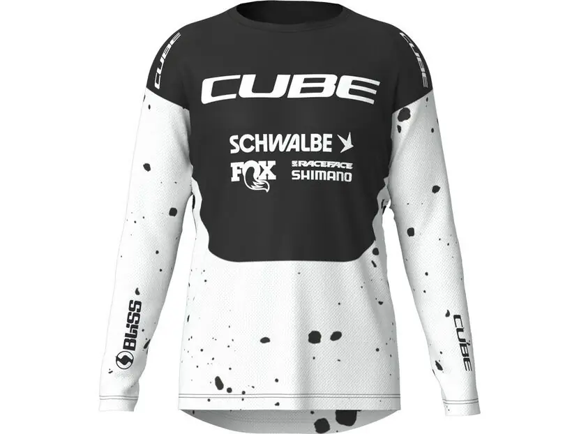 Begrenztes Angebot Cube MTB Trikot X Factory Racing langarm, black´n´white