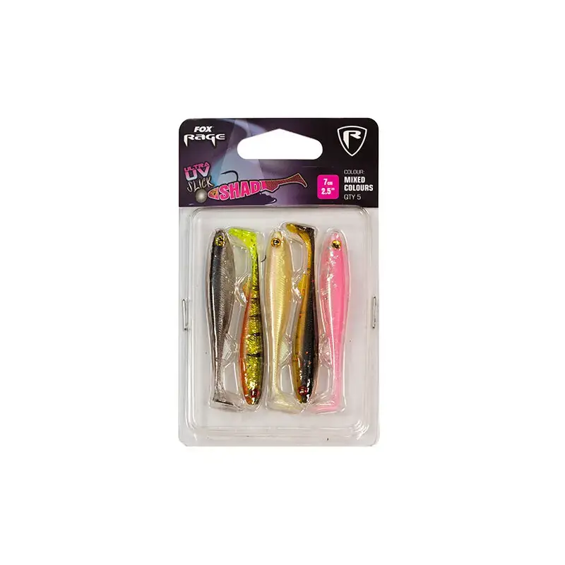 Fox Rage Lockvögel Slick Shad UV (x5) Markenware