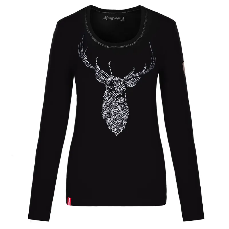 Almgwand Gumpenalm Damen Longsleeve schwarz Sonderangebot